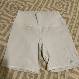 Alo white biker shorts